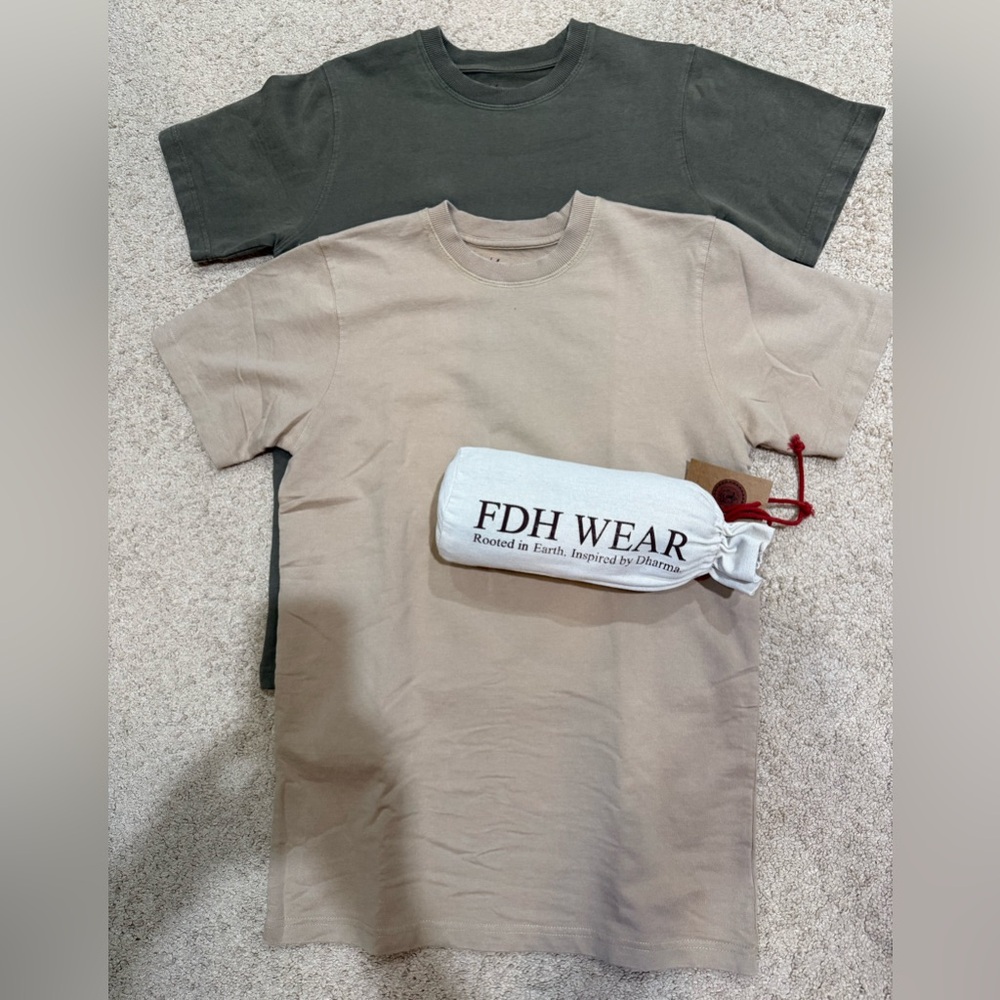 FDH Wear Sand beje and Olive Green  100% cotton thick unisex T-Shirt